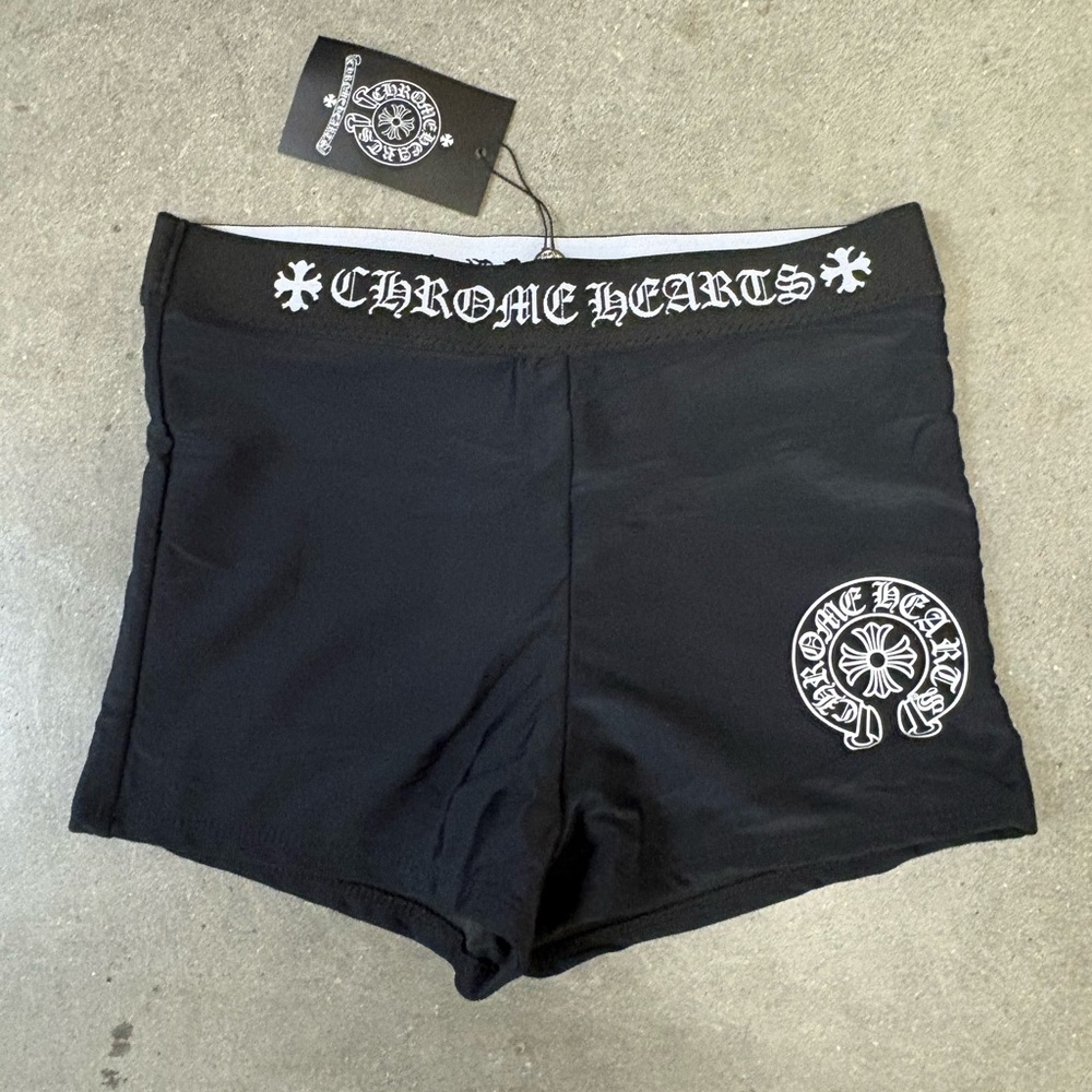 Chrome Hearts Black and White Logo Athletic Crop Top & Shorts Set Women’s Size M - Picture 5 of 6